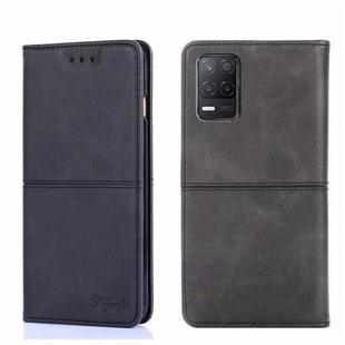 For OPPO Realme V13 5G Cow Texture Magnetic Horizontal Flip Leather Phone Case(Black)