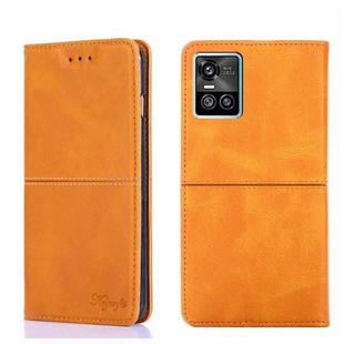 For vivo S10/S10 Pro Cow Texture Magnetic Horizontal Flip Leather Phone Case(Light Brown)