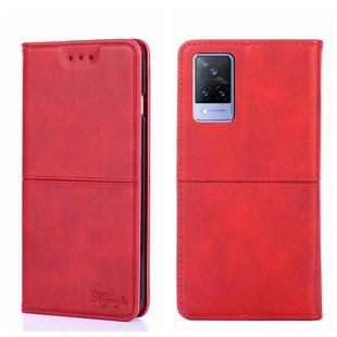 For vivo V21 4G/V21 5G Cow Texture Magnetic Horizontal Flip Leather Phone Case(Red)