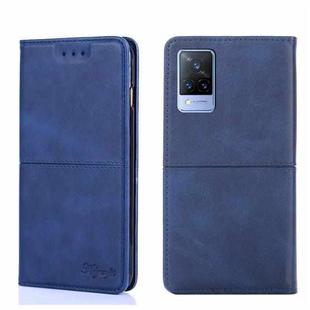 For vivo V21 4G/V21 5G Cow Texture Magnetic Horizontal Flip Leather Phone Case(Blue)