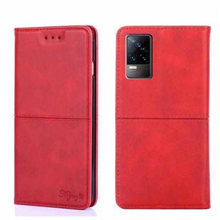 For vivo V21e 4G/Y73 2021 Cow Texture Magnetic Horizontal Flip Leather Phone Case(Red)