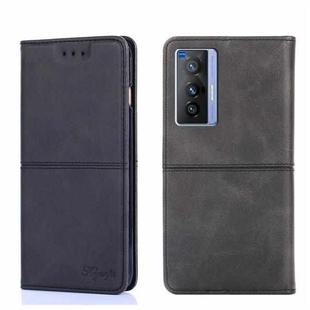 For vivo X70 Cow Texture Magnetic Horizontal Flip Leather Phone Case(Black)