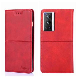 For vivo X70 Pro Cow Texture Magnetic Horizontal Flip Leather Phone Case(Red)