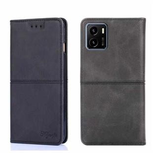 For vivo Y15S Global Cow Texture Magnetic Horizontal Flip Leather Phone Case(Black)