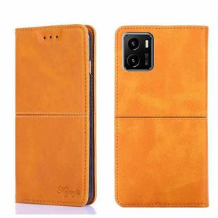For vivo Y15S Global Cow Texture Magnetic Horizontal Flip Leather Phone Case(Light Brown)