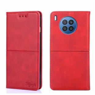 For Huawei Nova 8i Cow Texture Magnetic Horizontal Flip Leather Phone Case(Red)