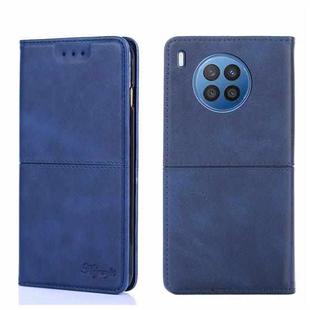 For Huawei Nova 8i Cow Texture Magnetic Horizontal Flip Leather Phone Case(Blue)