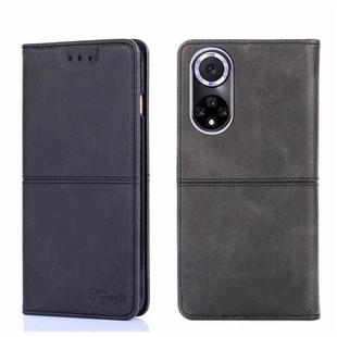 For Huawei Nova 9 Cow Texture Magnetic Horizontal Flip Leather Phone Case(Black)