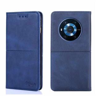 For Honor Magic3 Cow Texture Magnetic Horizontal Flip Leather Phone Case(Blue)