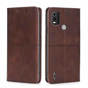 For Nokia C21 Plus Cow Texture Magnetic Horizontal Flip Leather Phone Case(Dark Brown)