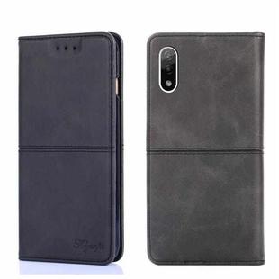 For Sony Xperia ACE II Cow Texture Magnetic Horizontal Flip Leather Phone Case(Black)