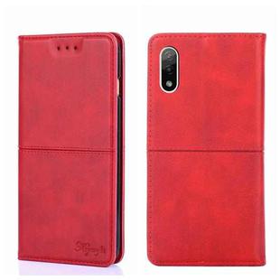 For Sony Xperia ACE II Cow Texture Magnetic Horizontal Flip Leather Phone Case(Red)