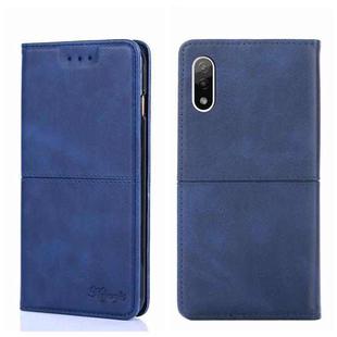 For Sony Xperia ACE II Cow Texture Magnetic Horizontal Flip Leather Phone Case(Blue)