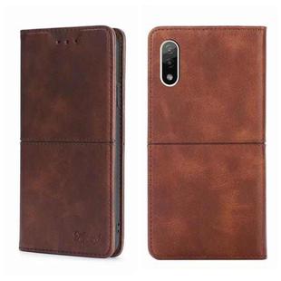 For Sony Xperia ACE II Cow Texture Magnetic Horizontal Flip Leather Phone Case(Dark Brown)