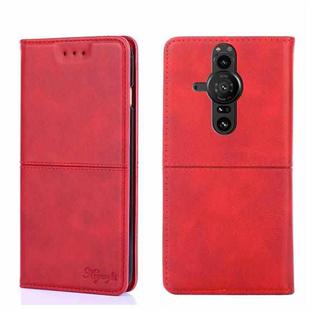 For Sony Xperia Pro-I Cow Texture Magnetic Horizontal Flip Leather Phone Case(Red)