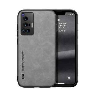 For vivo X70 Pro Skin Feel Magnetic Leather Back Phone Case(Light Grey)