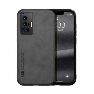 For vivo X70 Pro Skin Feel Magnetic Leather Back Phone Case(Dark Grey)