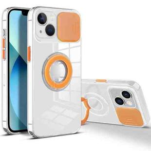 For iPhone 14 Plus Sliding Camera Cover Design TPU Phone Case (Orange)