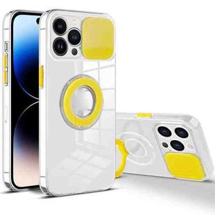 For iPhone 14 Pro Sliding Camera Cover Design TPU Phone Case(Yellow)