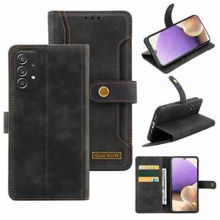 For Samsung Galaxy A32 4G Copper Buckle Horizontal Flip Leather Phone Case(Black)
