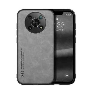 For Honor X30 5G Skin Feel Magnetic Leather Back Phone Case(Light Grey)