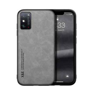 For Honor X10 Max 5G Skin Feel Magnetic Leather Back Phone Case(Light Grey)