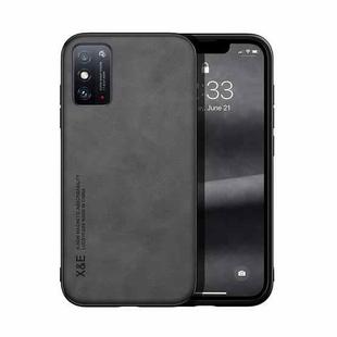 For Honor X10 Max 5G Skin Feel Magnetic Leather Back Phone Case(Dark Grey)