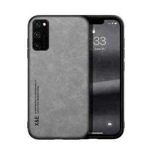 For Honor V30 Skin Feel Magnetic Leather Back Phone Case(Light Grey)