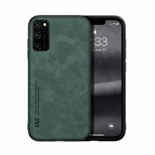 For Honor V30 Skin Feel Magnetic Leather Back Phone Case(Green)