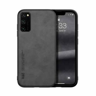 For Honor V30 Pro Skin Feel Magnetic Leather Back Phone Case(Dark Grey)