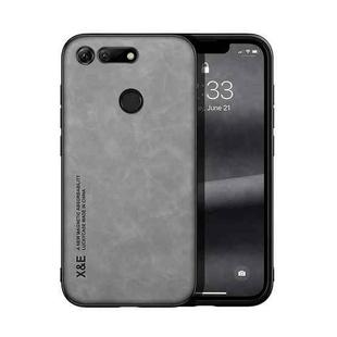 For Honor V20 Skin Feel Magnetic Leather Back Phone Case(Light Grey)