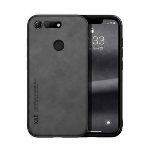 For Honor V20 Skin Feel Magnetic Leather Back Phone Case(Dark Grey)