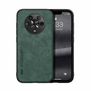 For Honor Magic4 Skin Feel Magnetic Leather Back Phone Case(Green)