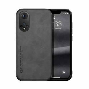 For Honor 50 Pro Skin Feel Magnetic Leather Back Phone Case(Dark Grey)