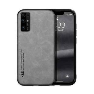 For Honor 30 Skin Feel Magnetic Leather Back Phone Case(Light Grey)