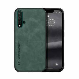 For Honor 20 Skin Feel Magnetic Leather Back Phone Case(Green)