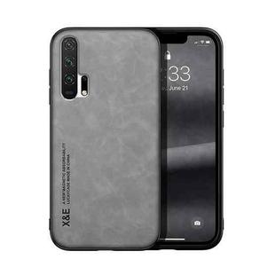 For Honor 20  Pro Skin Feel Magnetic Leather Back Phone Case(Light Grey)