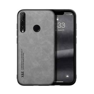 For Honor 20i Skin Feel Magnetic Leather Back Phone Case(Light Grey)