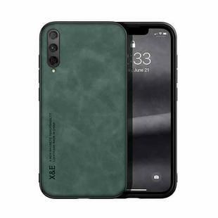 For Honor 9X Pro Skin Feel Magnetic Leather Back Phone Case(Green)