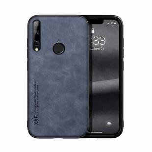 For Huawei Enjoy 10 Plus Skin Feel Magnetic Leather Back Phone Case(Blue)
