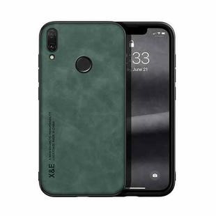 For Huawei Enjoy 9 Plus Skin Feel Magnetic Leather Back Phone Case(Green)