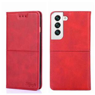 For Samsung Galaxy S21 Cow Texture Magnetic Horizontal Flip Leather Phone Case(Red)