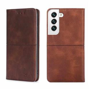 For Samsung Galaxy S21 Cow Texture Magnetic Horizontal Flip Leather Phone Case(Dark Brown)