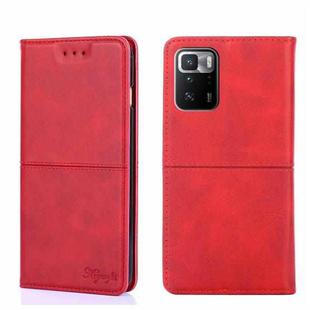 For Xiaomi Redmi Note 10 Pro 5G China Cow Texture Magnetic Horizontal Flip Leather Phone Case(Red)