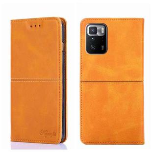 For Xiaomi Redmi Note 10 Pro 5G China Cow Texture Magnetic Horizontal Flip Leather Phone Case(Light Brown)
