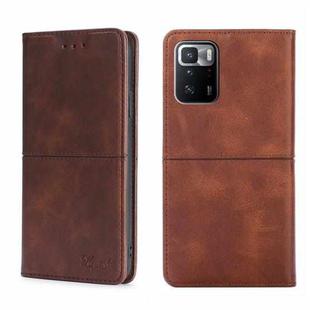 For Xiaomi Redmi Note 10 Pro 5G China Cow Texture Magnetic Horizontal Flip Leather Phone Case(Dark Brown)