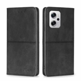 For Xiaomi Redmi Note 11T Pro 5G/Redmi Note 11T Pro+ 5G Cow Texture Magnetic Horizontal Flip Leather Phone Case(Black)