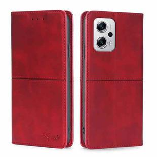 For Xiaomi Redmi Note 11T Pro 5G/Redmi Note 11T Pro+ 5G Cow Texture Magnetic Horizontal Flip Leather Phone Case(Red)