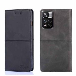 For Xiaomi Redmi Note 11 Pro 5G/Redmi Note 11 Pro+ 5G Cow Texture Magnetic Horizontal Flip Leather Phone Case(Black)