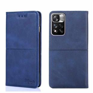 For Xiaomi Redmi Note 11 Pro 5G/Redmi Note 11 Pro+ 5G Cow Texture Magnetic Horizontal Flip Leather Phone Case(Blue)